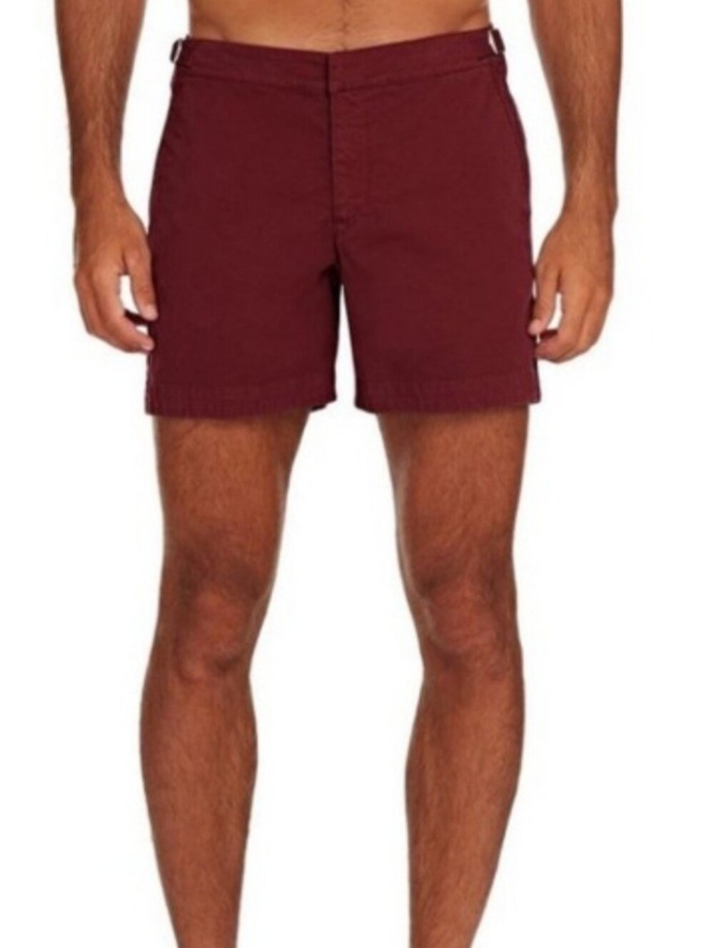 Orlebar Brown Bulldog Cotton Twill Bordeaux Burgundy Mid-length Shorts Size 34
